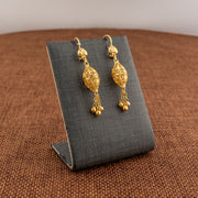 Barrel Shaped Earrings (D45) - 925 Silver & 24K Gold Plated - Falaq Jewellery Oman