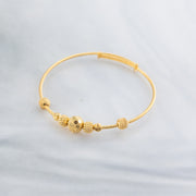 Beads Flex Kids Bangle (D192) - 925 Silver & 24K Gold Plated - Falaq Jewellery Oman