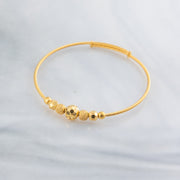 Beads Flex Kids Bangle (D195) - 925 Silver & 24K Gold Plated - Falaq Jewellery Oman