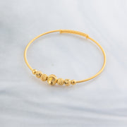 Beads Flex Kids Bangle (D196) - 925 Silver & 24K Gold Plated - Falaq Jewellery Oman