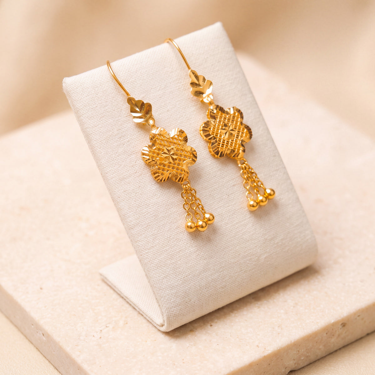 Casting Earrings (D13) on travertine