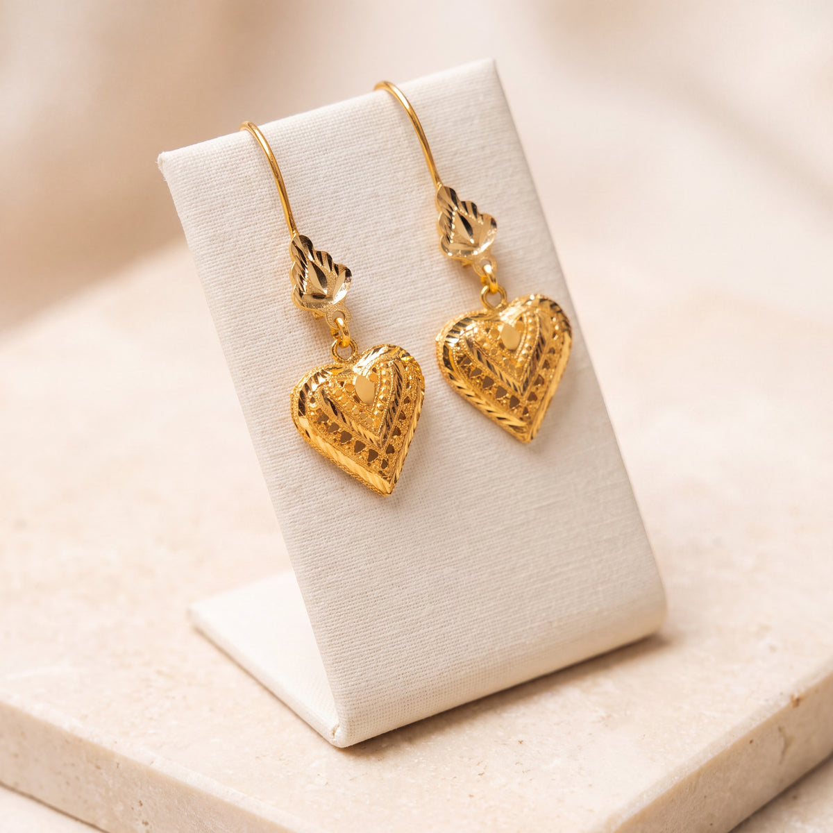 Casting Earrings (D14) on travertine