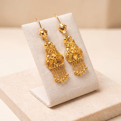 Casting Earrings (D15) on travertine