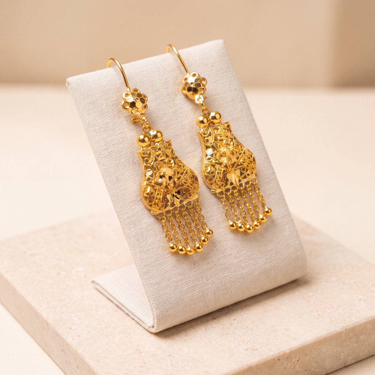 Casting Earrings (D15) on travertine