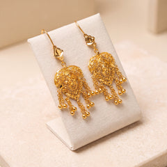 Casting Earrings (D16) on travertine