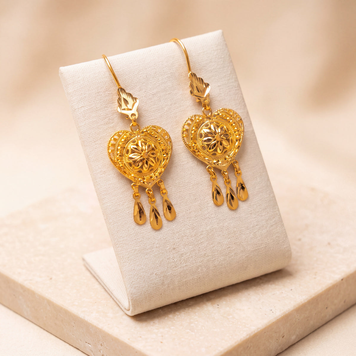 Casting Earrings (D18) on travertine