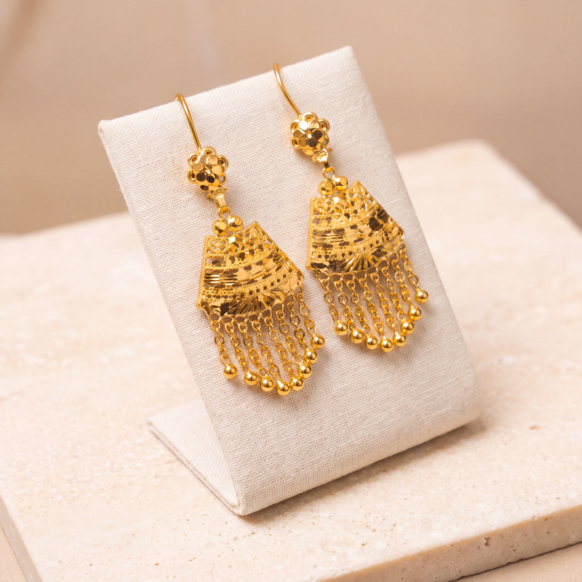 Casting Earrings (D22) on travertine