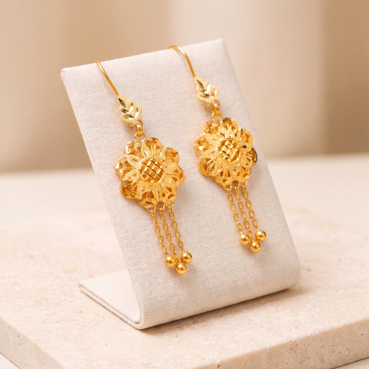 Casting Earrings (D24) on travertine
