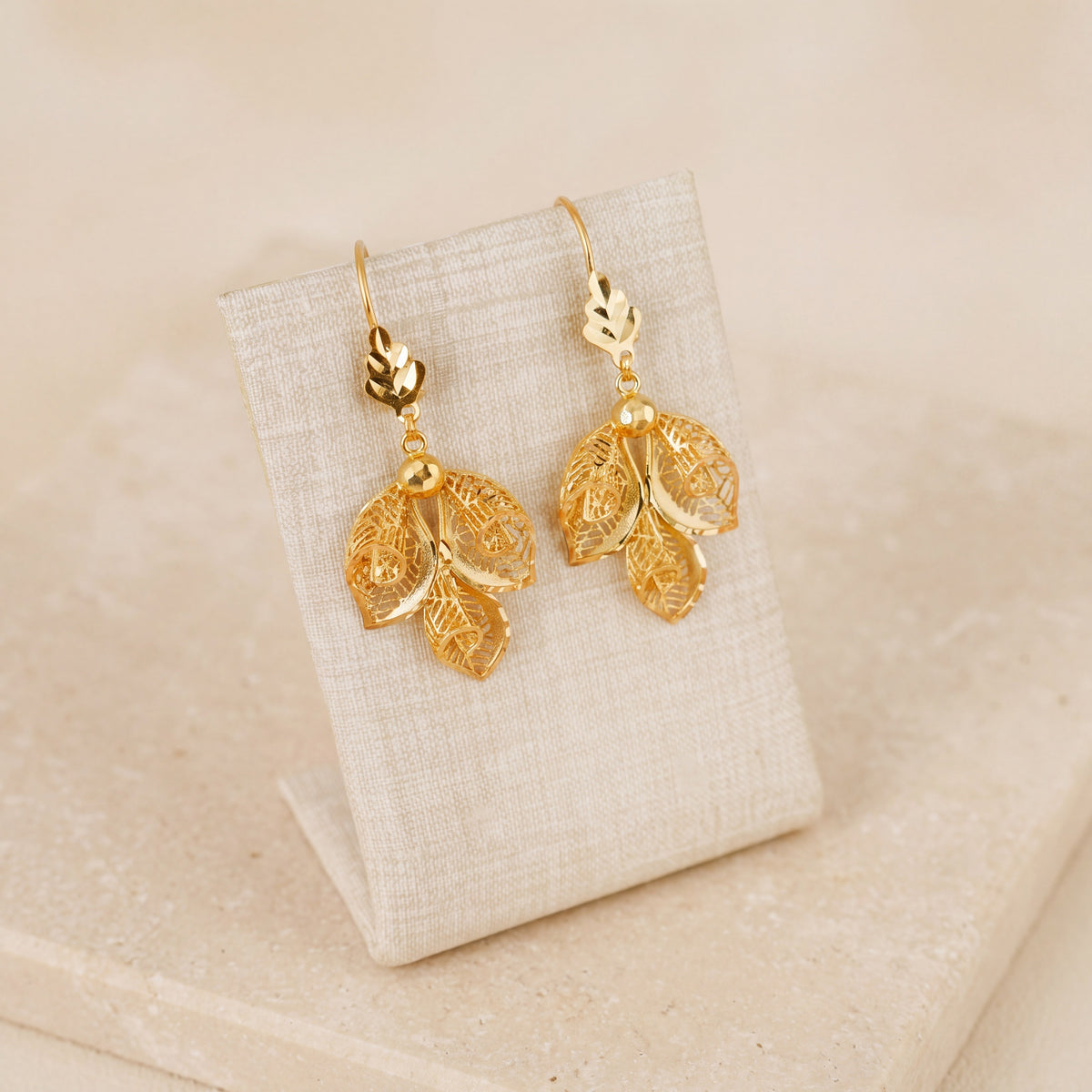 Casting Earrings (D27) on travertine