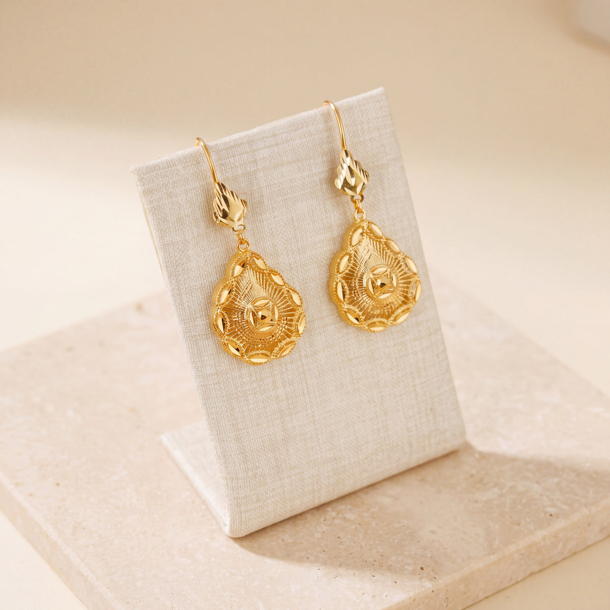 Casting Earrings (D38) on travertine