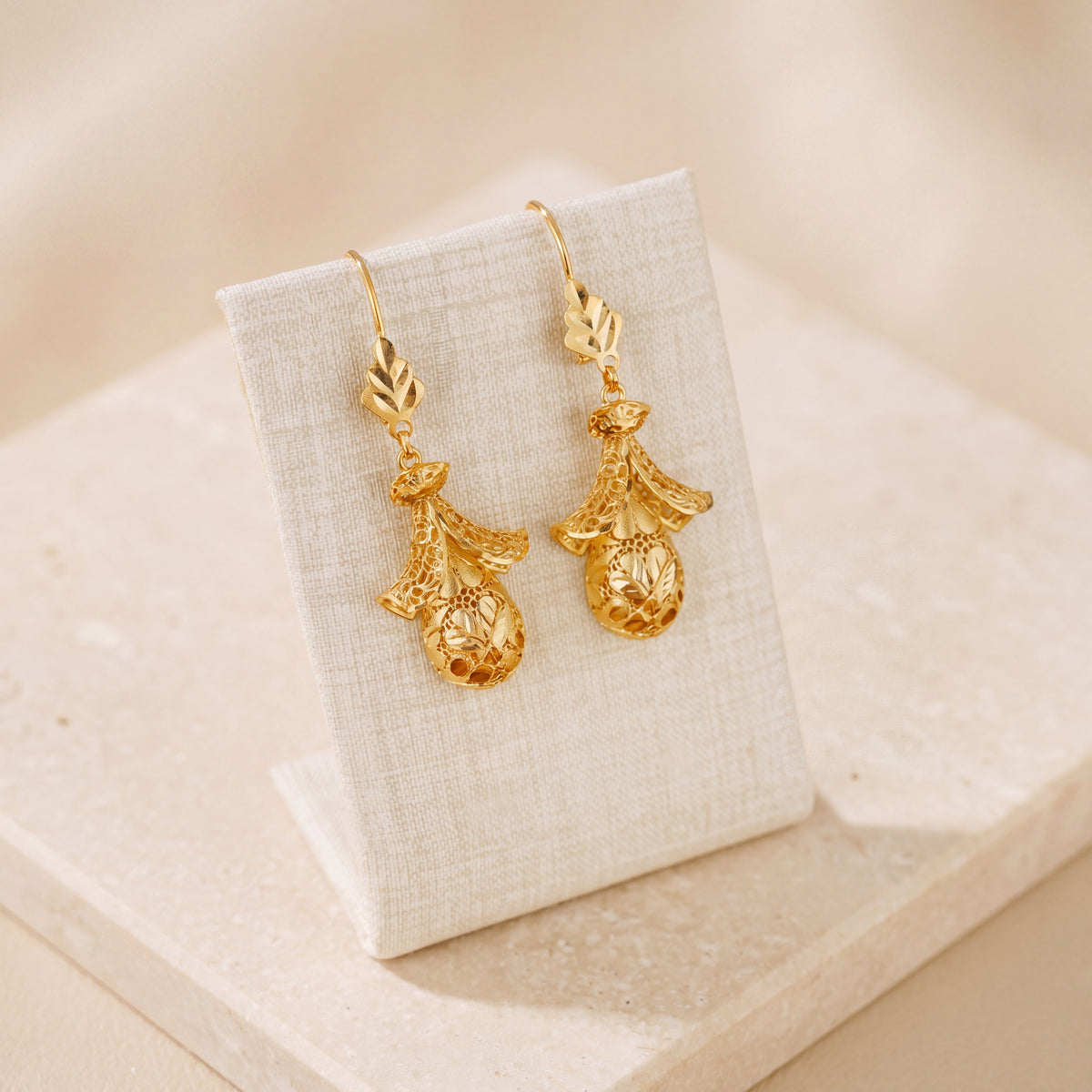 Casting Earrings (D41) on travertine