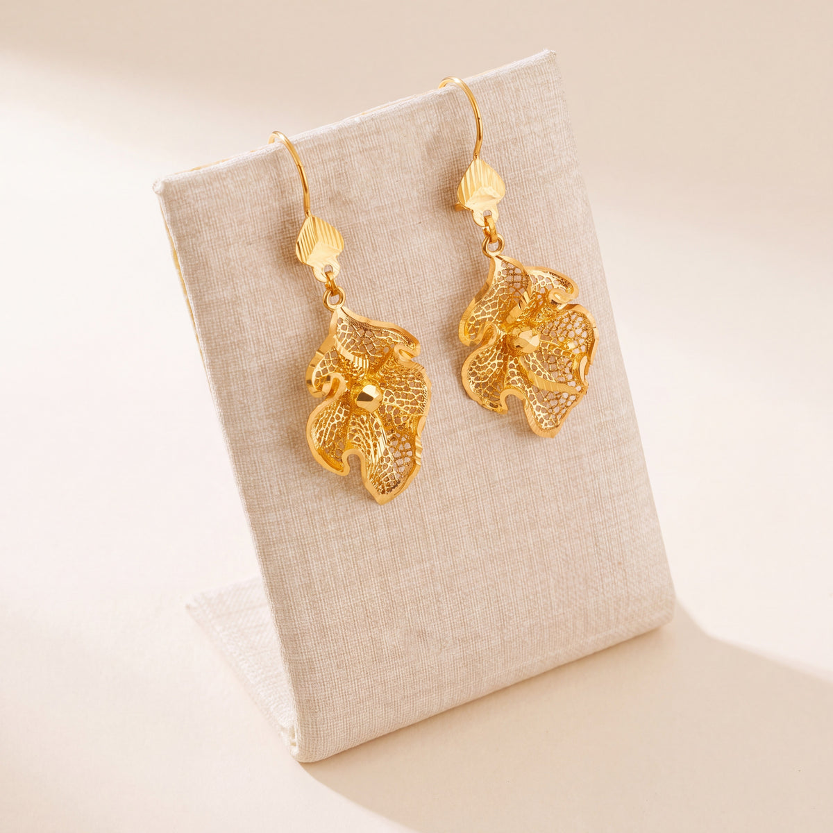 Casting Earrings (D65), 925 silver 24K gold plated