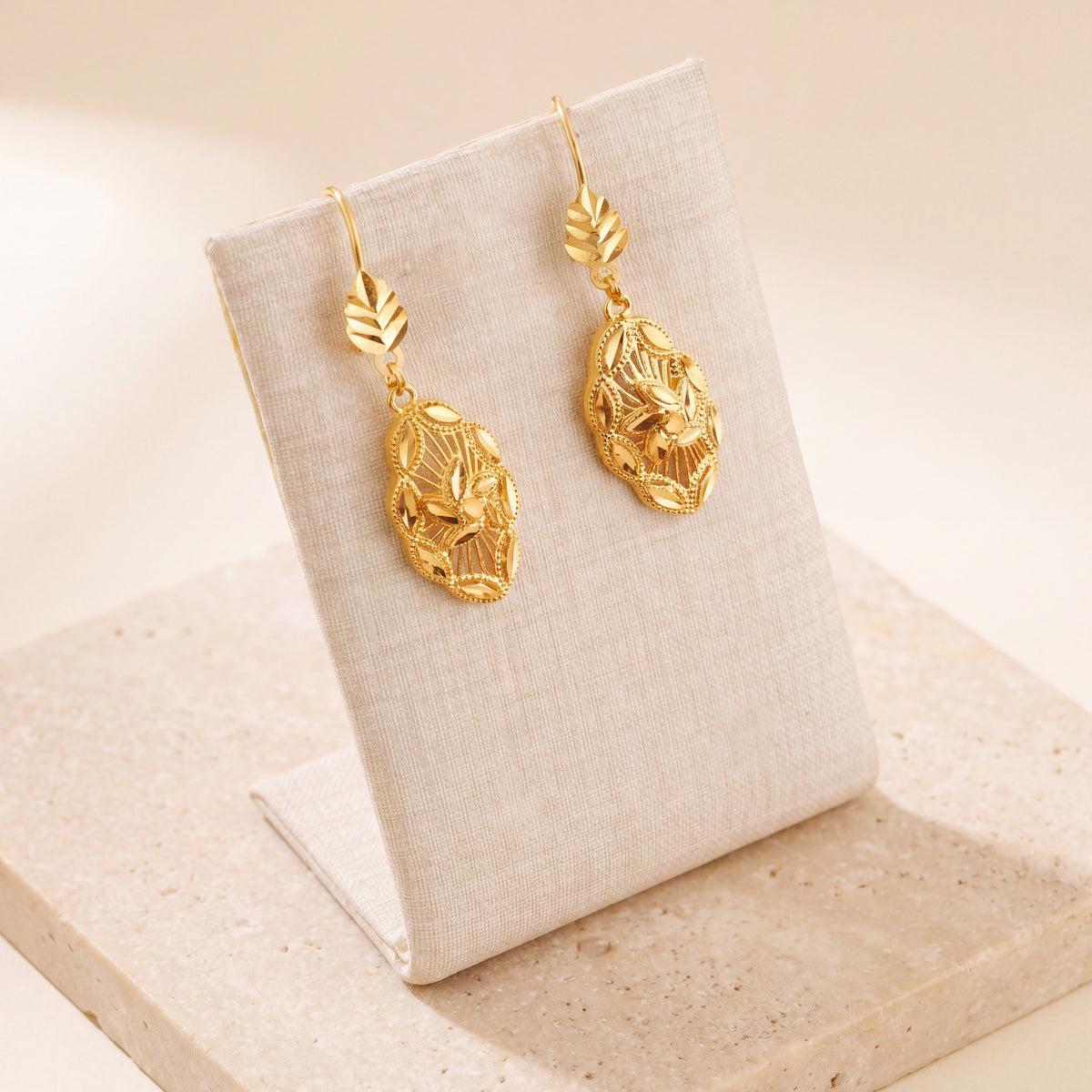 Casting Earrings (D66) on travertine