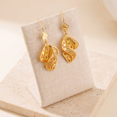 Casting Earrings (D67) on travertine