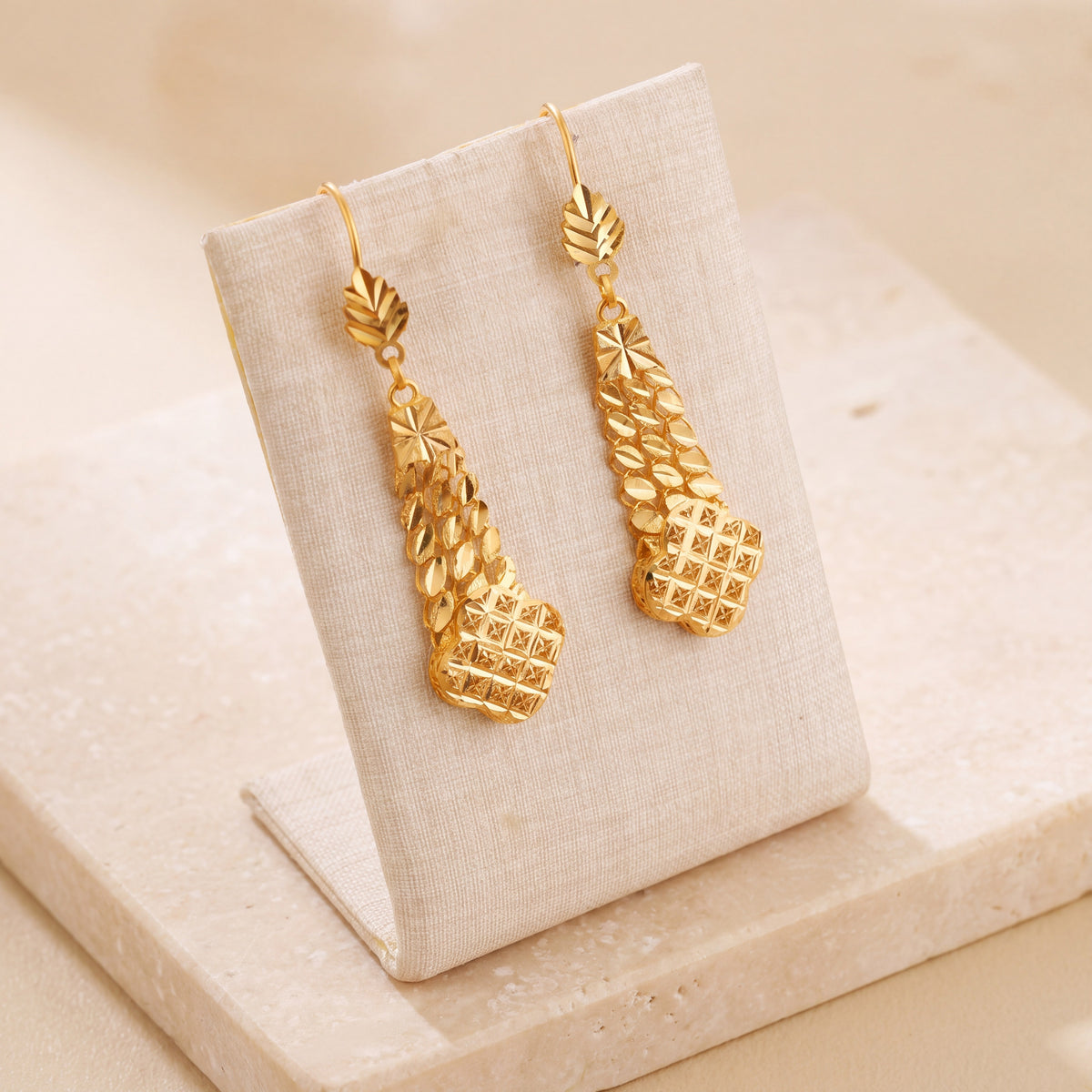 Casting Earrings (D78) on travertine