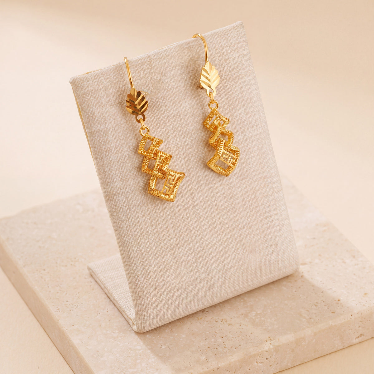 Casting Earrings (D88) on travertine