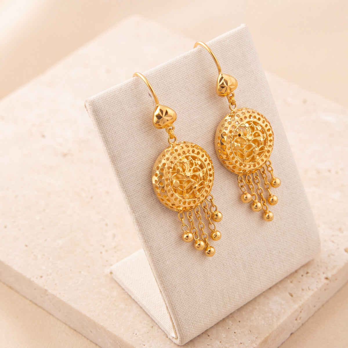 Casting Earrings (D93) on travertine