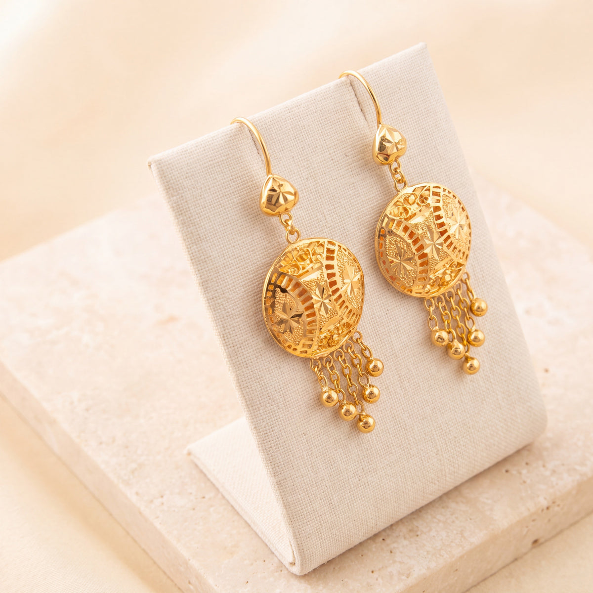 Casting Earrings (D94) on travertine