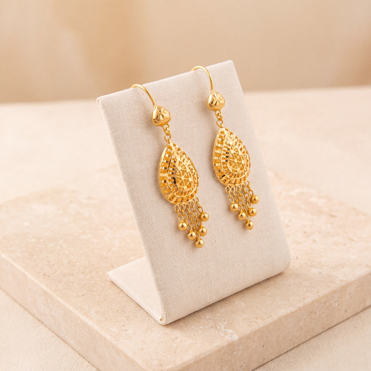 Casting Earrings (D95) on travertine