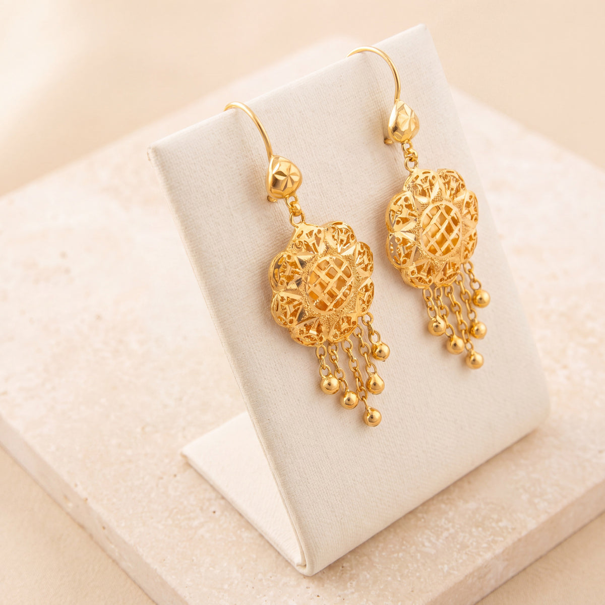 Casting Earrings (D97) on travertine