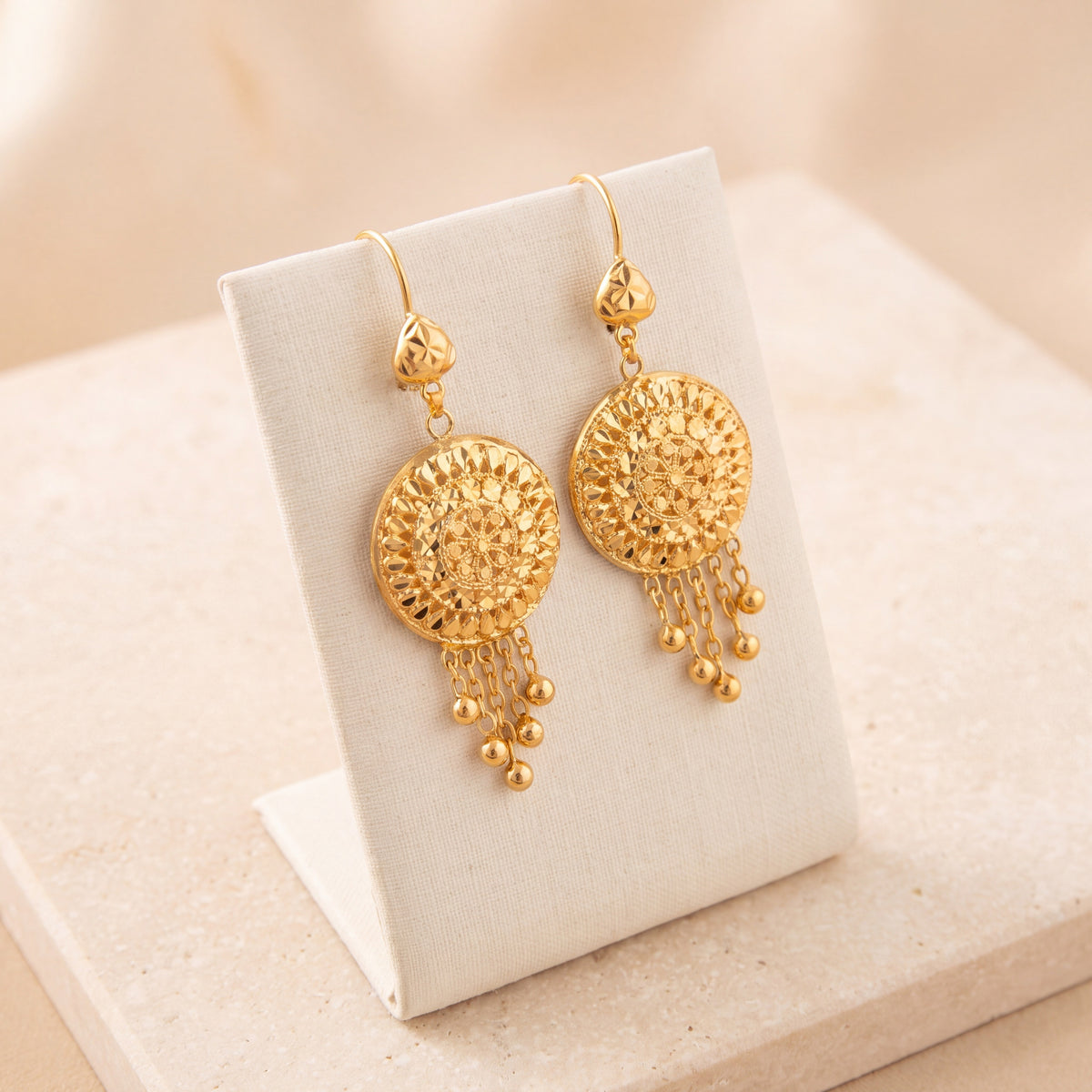 Casting Earrings (D98) on travertine
