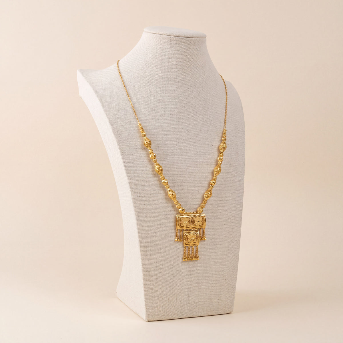 Casting Mala Necklace 24, 925 silver 24K gold plated