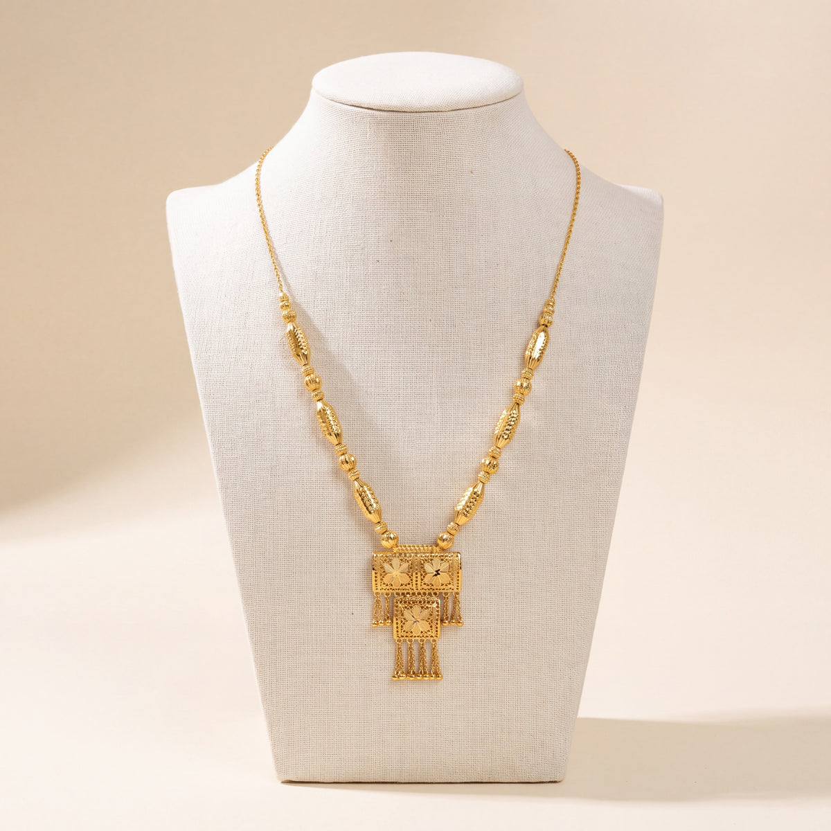 Casting Mala Necklace 25, 925 silver 24K gold plated
