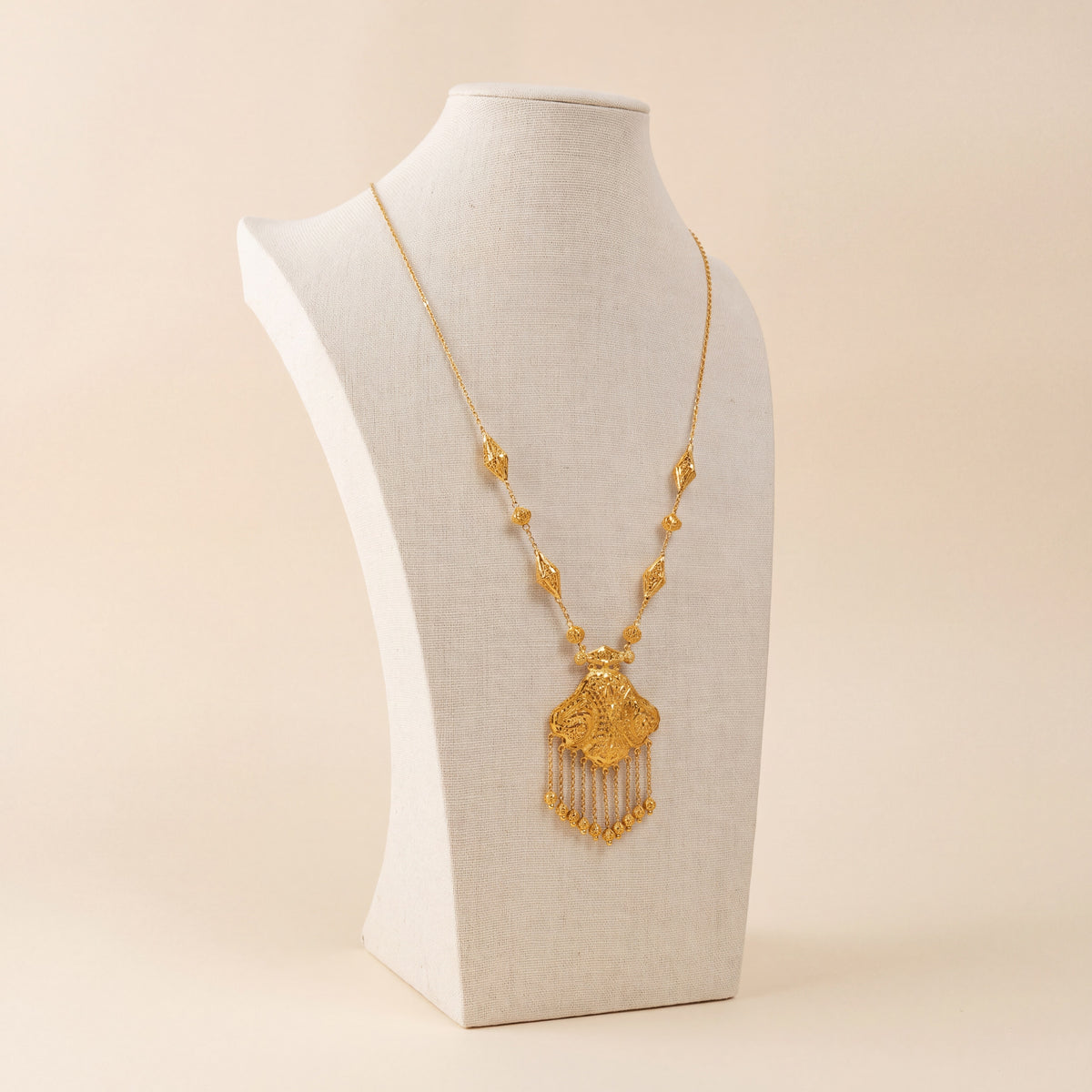 Casting Mala Necklace 30, 925 silver 24K gold plated