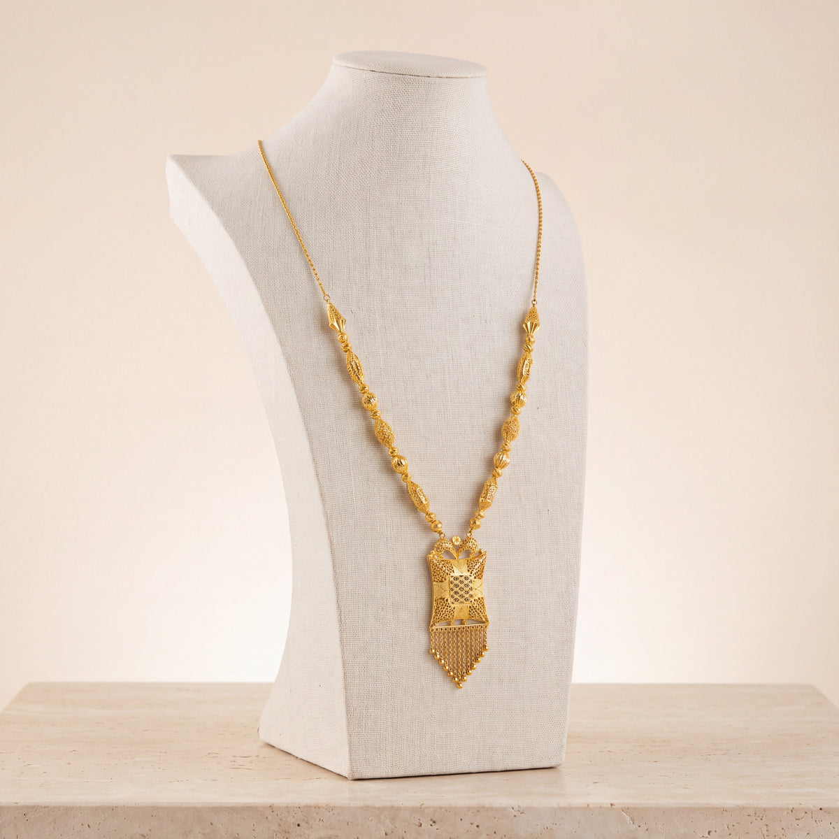 Casting Mala Necklace 7 on travertine