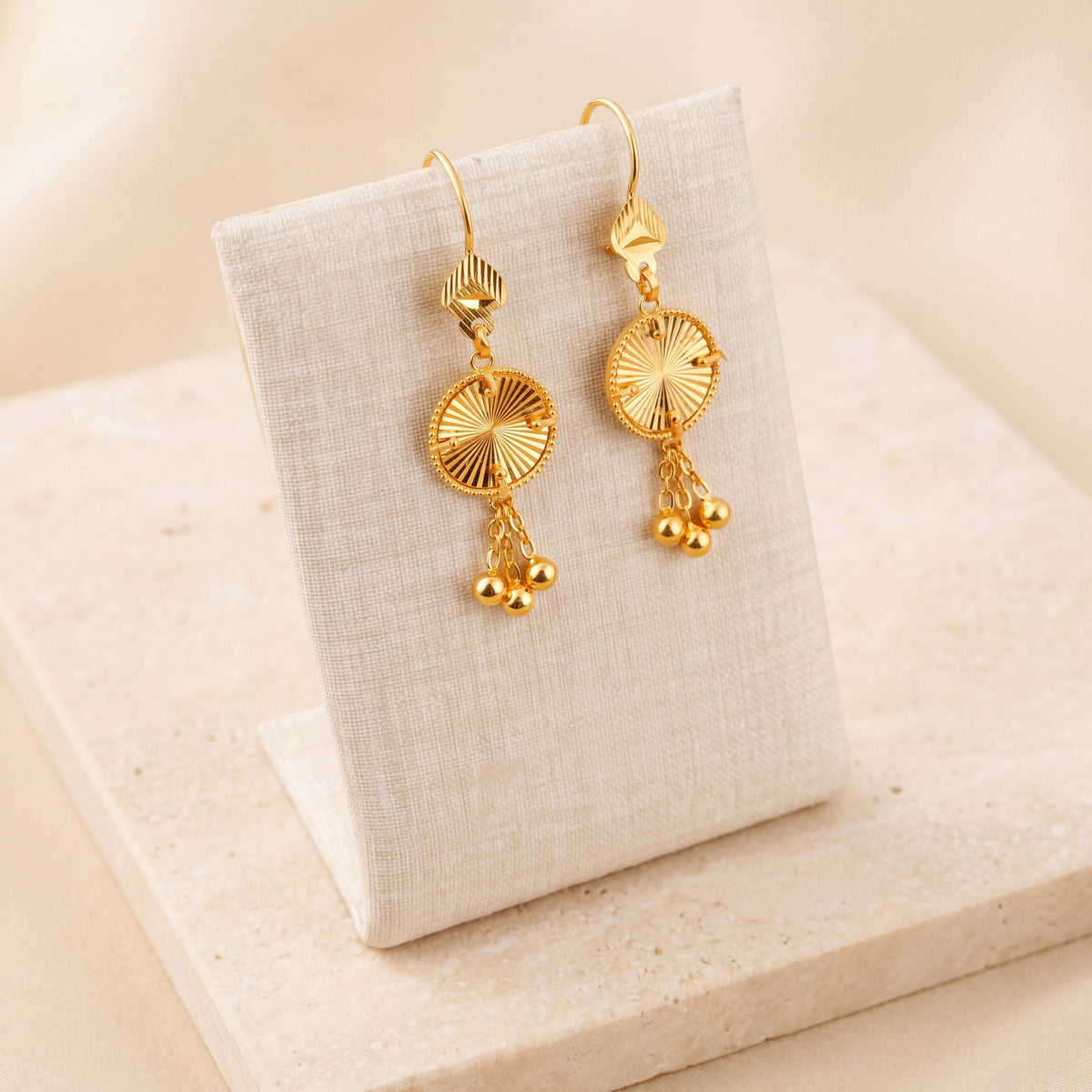 Circle Earrings 2 on travertine