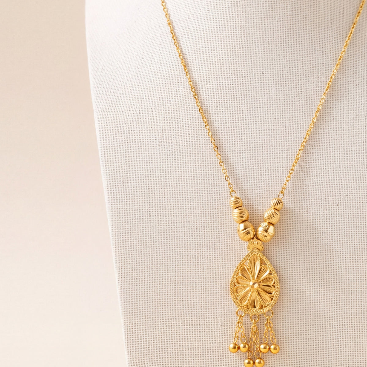 Diamond Cut Drop Mala Necklace 1 design detail