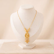 Diamond Cut Drop Mala Necklace 1 on travertine