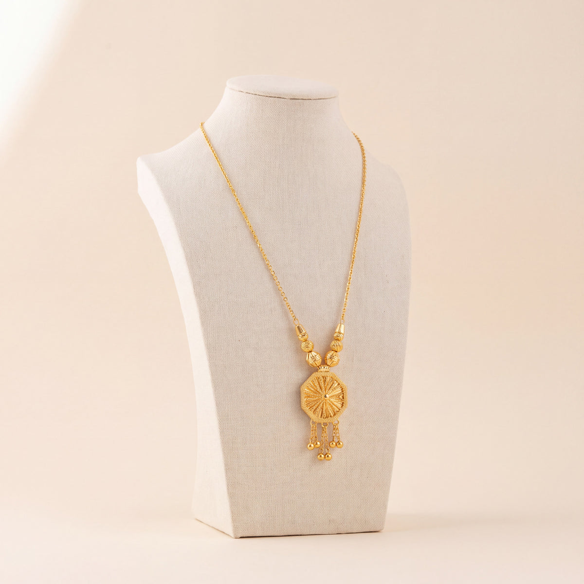 Diamond Cut Octa Mala Necklace 1, 925 silver 24K gold plated