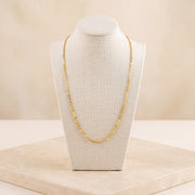Diamond Cut Square Link Chain on travertine