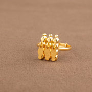 Emirati Style Ring (D1) - 925 Silver & 24K Gold Plated - Falaq Jewellery Oman