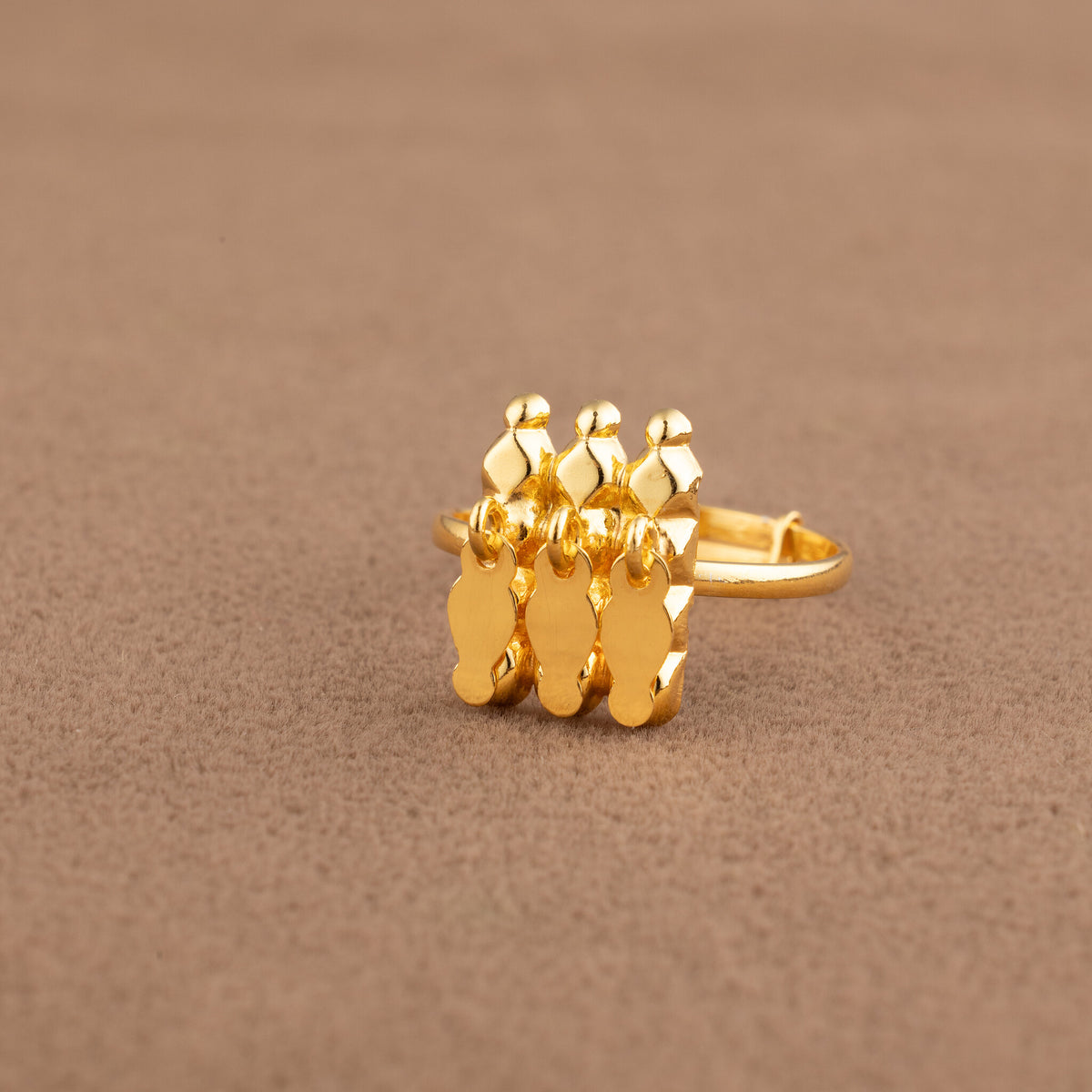 Emirati Style Ring (D1) - 925 Silver & 24K Gold Plated - Falaq Jewellery Oman