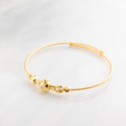 Beads Flex Kids Bangle (D100) - 925 Silver & 24K Gold Plated