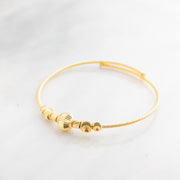 Beads Flex Kids Bangle (D101) - 925 Silver & 24K Gold Plated