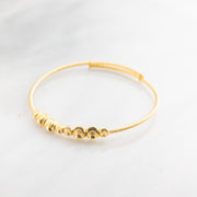Beads Flex Kids Bangle (D104) - 925 Silver & 24K Gold Plated