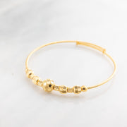 Beads Flex Kids Bangle (D109) - 925 Silver & 24K Gold Plated