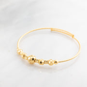 Beads Flex Kids Bangle (D110) - 925 Silver & 24K Gold Plated