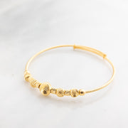 Beads Flex Kids Bangle (D111) - 925 Silver & 24K Gold Plated