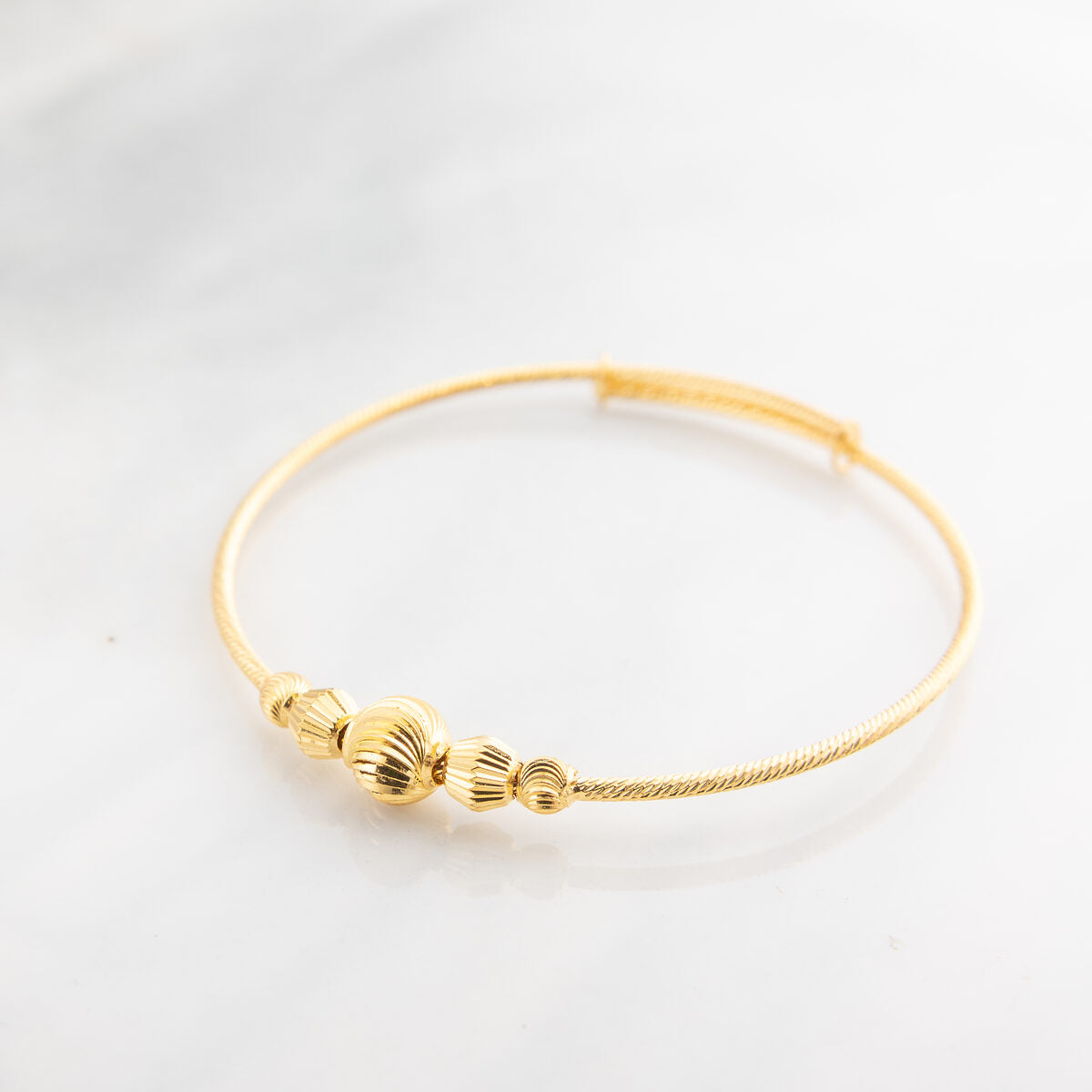 Beads Flex Kids Bangle (D113) - 925 Silver & 24K Gold Plated