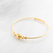 Beads Flex Kids Bangle (D115) - 925 Silver & 24K Gold Plated
