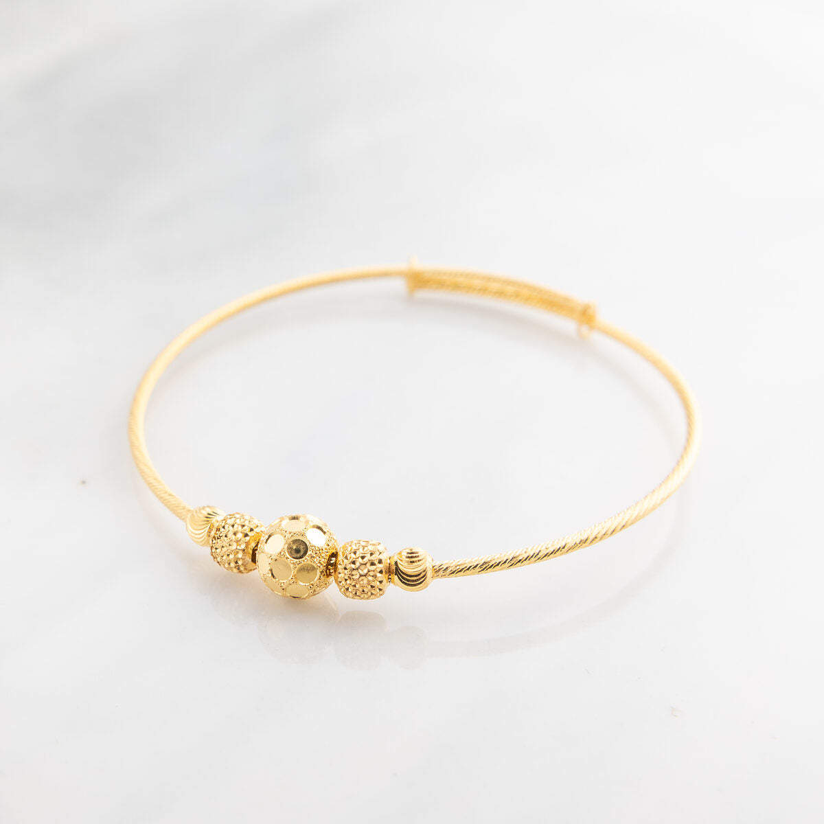 Beads Flex Kids Bangle (D117) - 925 Silver & 24K Gold Plated