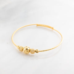 Beads Flex Kids Bangle (D117) - 925 Silver & 24K Gold Plated