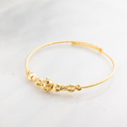 Beads Flex Kids Bangle (D122) - 925 Silver & 24K Gold Plated