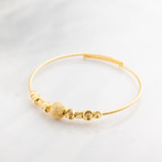 Beads Flex Kids Bangle (D123) - 925 Silver & 24K Gold Plated