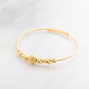 Beads Flex Kids Bangle (D124) - 925 Silver & 24K Gold Plated
