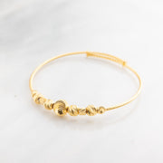Beads Flex Kids Bangle (D128) - 925 Silver & 24K Gold Plated